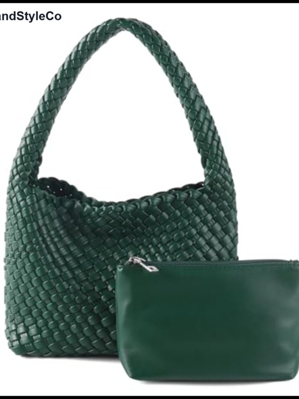 Handmade Woven Vegan Leather Tote Shoulder Bag Women